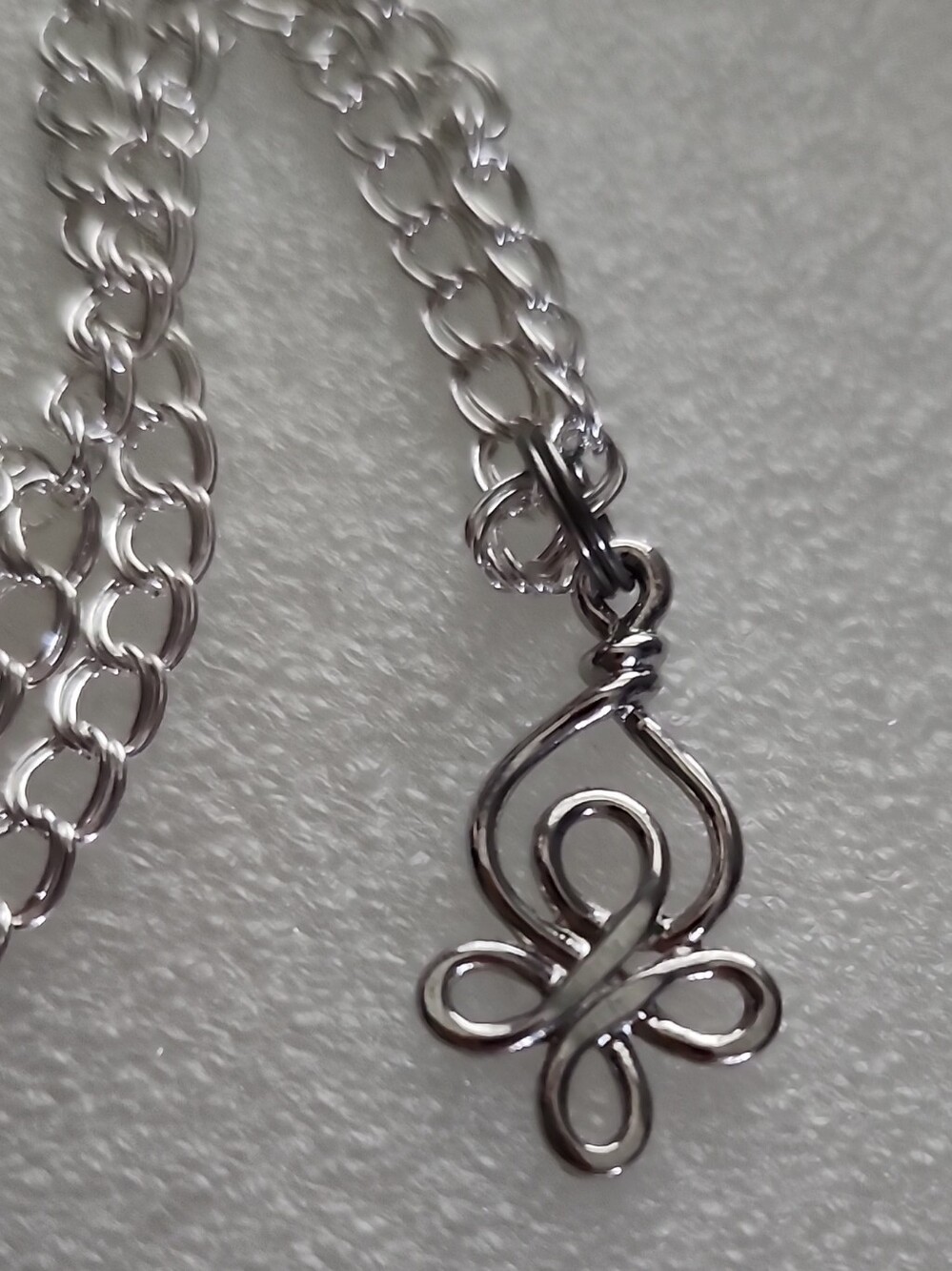 Hand Crafted Silver Floral Loop Pendant Necklace - Women